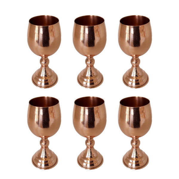 Main image of 6件套手工波斯铜红酒杯 – 锤纹款 Ayne