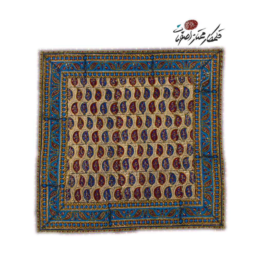 Main image of 波斯桌布：伊斯法罕传统卡拉姆卡里木刻印花 —— Sarvi 款