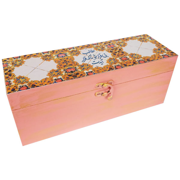Main image of 带波斯风格图案的礼品木盒 粉色款