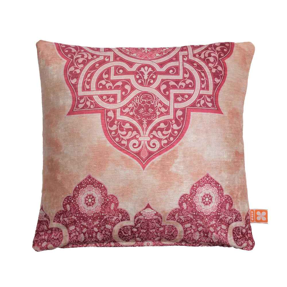 Main image of 民族风天鹅绒靠垫套 – 粉色设计（2件套）