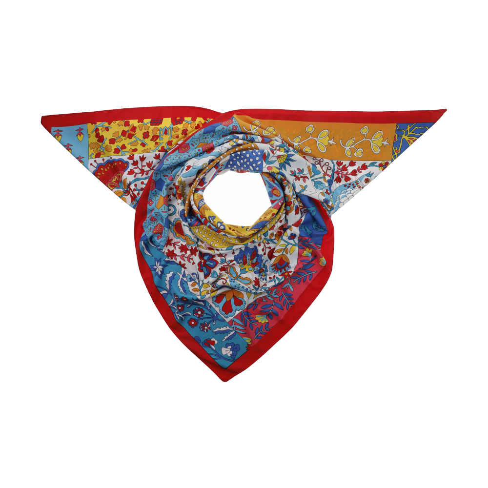 Main image of 女士花卉印花丝巾 – 奢华鲜艳 Floral 设计