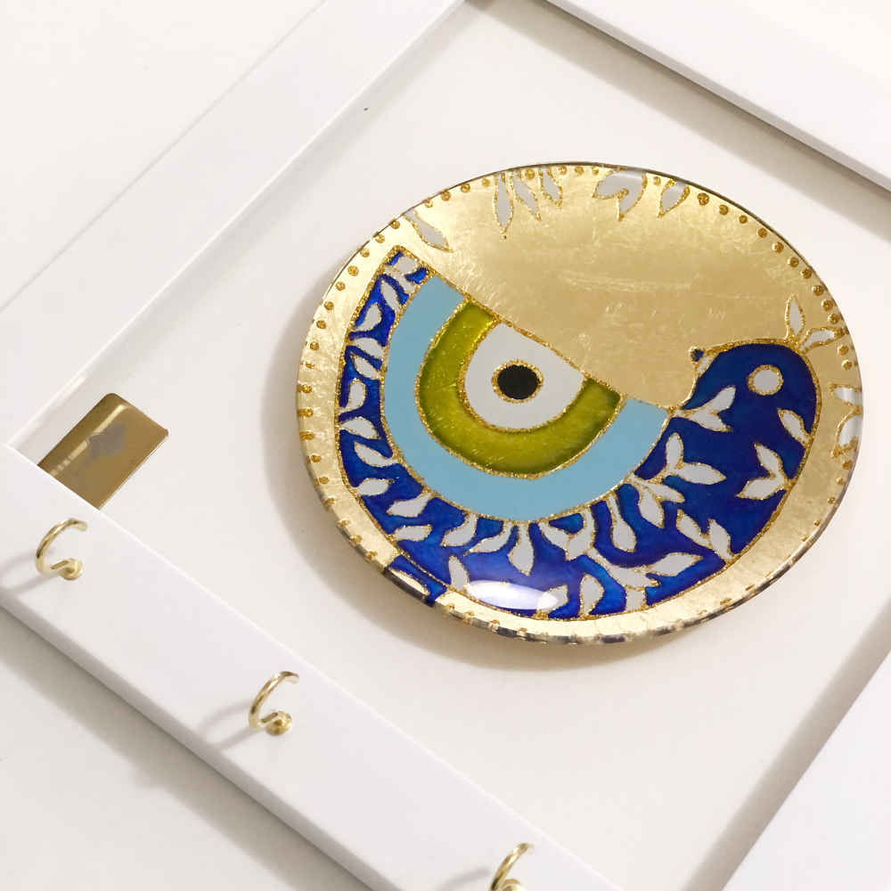 装饰性木质墙壁钥匙挂架 – 设计款 “Cheshm Nazar CN45”