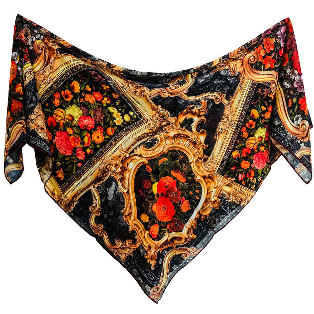 Main image of 女士花卉印花丝巾 – 奢华鲜艳 Taban 设计