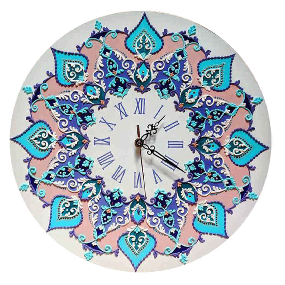 Main image of 彩绘玻璃壁挂时钟 花卉图案 款式 Maral