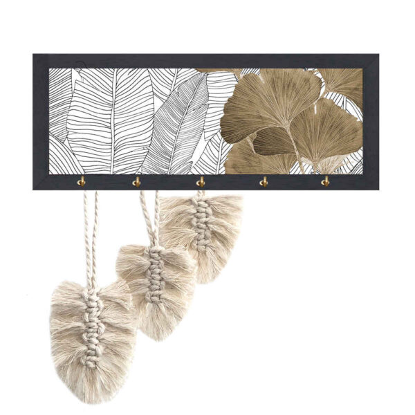 装饰性木质墙壁钥匙挂架 – 设计款 “Boho”