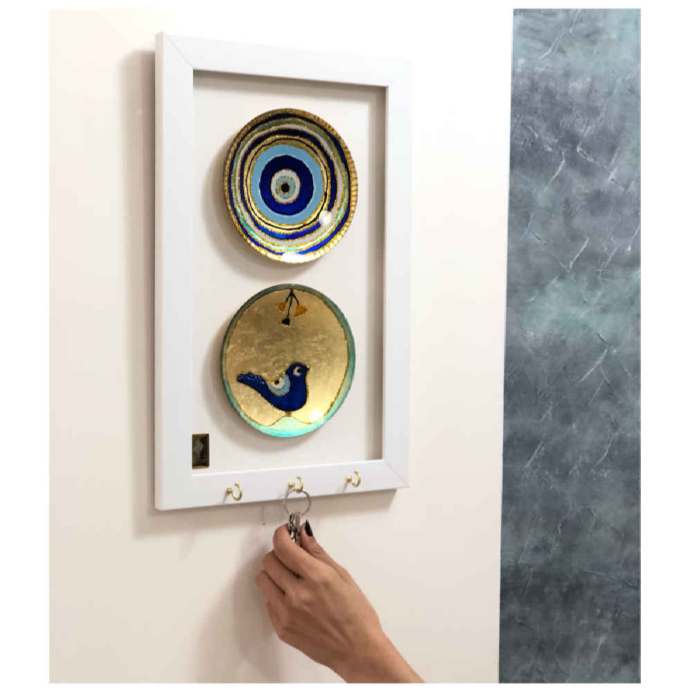 装饰性墙壁钥匙挂架 – 设计款 “Cheshm Nazar 02”