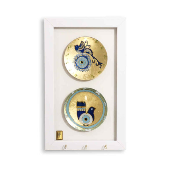 装饰性木质墙壁钥匙挂架 – 设计款 “Cheshm Nazar”