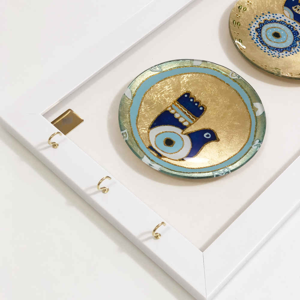 装饰性木质墙壁钥匙挂架 – 设计款 “Cheshm Nazar”