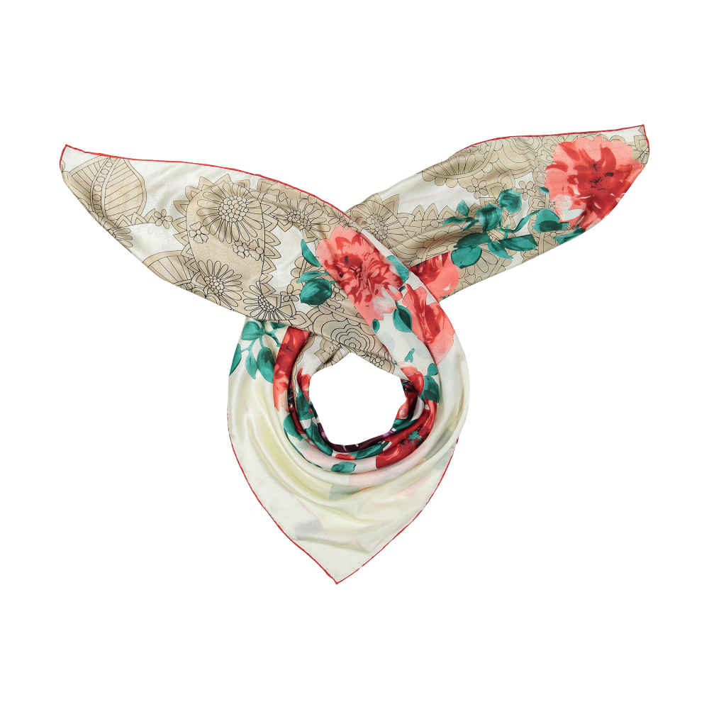 Main image of 女士花卉印花丝巾 – 奢华鲜艳 Sarvin 设计