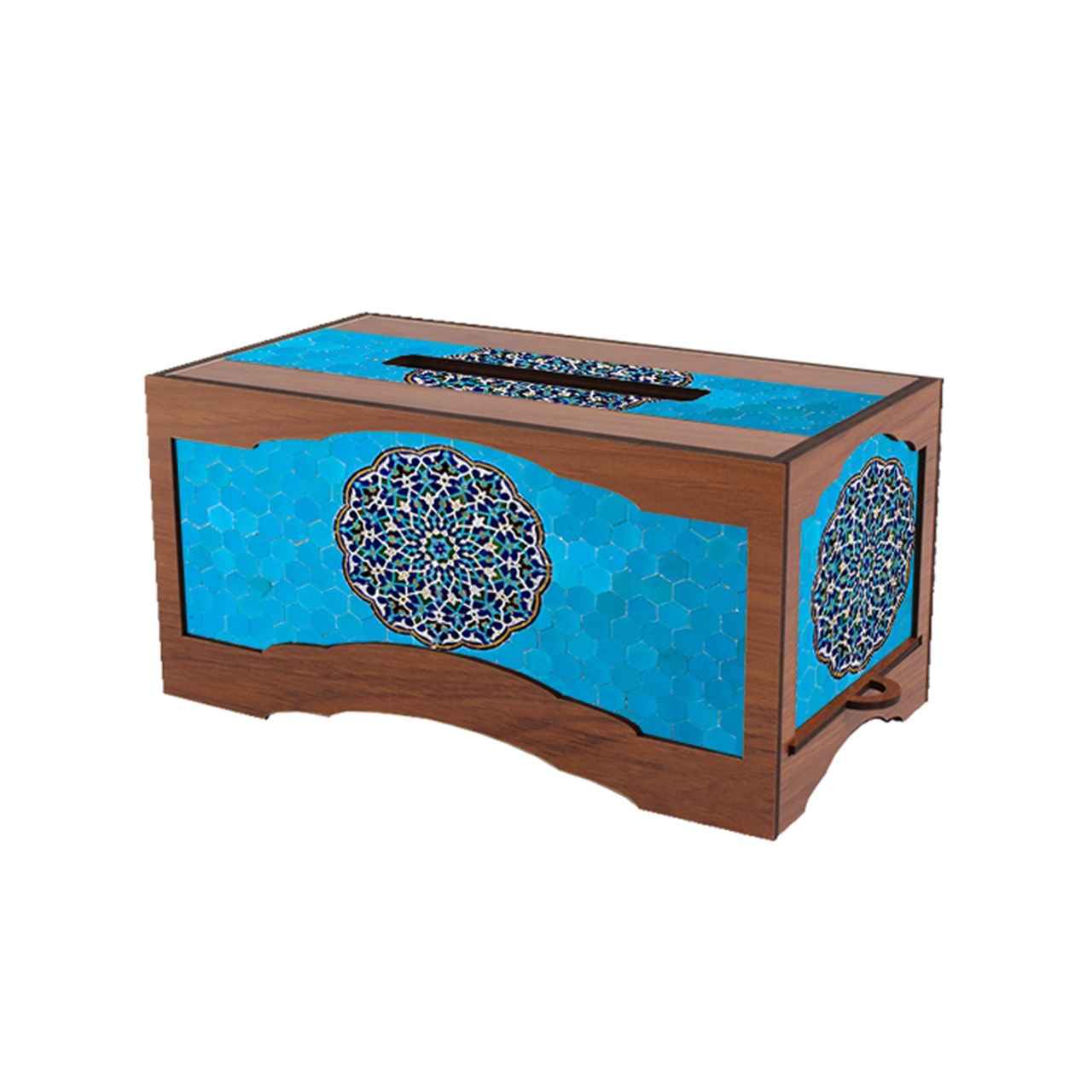 乡村风木质纸巾盒套 —— Firoozeh 款(青绿色款)