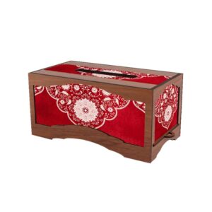 乡村风木质纸巾盒套 —— Sorkh 款（红色款）