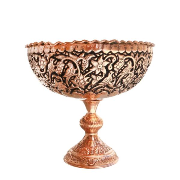 装饰铜碗 手工波斯雕刻 Gol-o Morgh 款