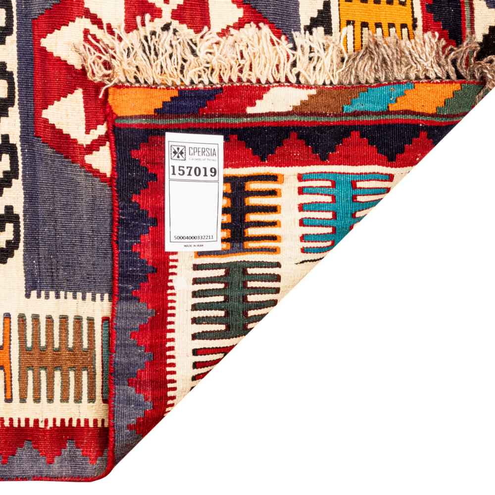 波斯羊毛基里姆地毯 手工编织于法尔斯 传统 Doman