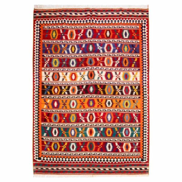 波斯羊毛基里姆地毯 手工编织于法尔斯 传统 Takin