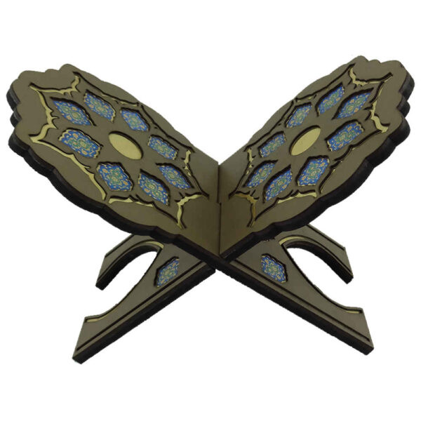 可折叠木质古兰经支架 – 几何伊斯兰图案