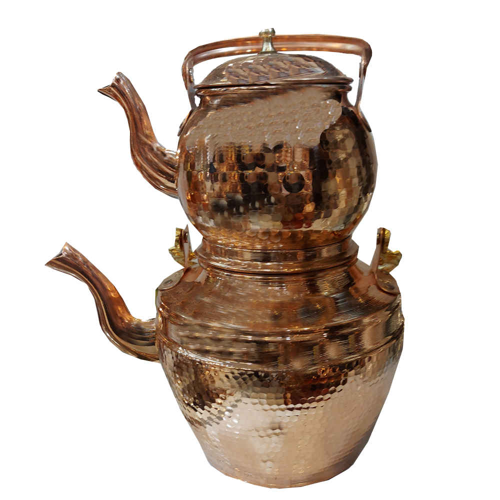 Main image of 波斯铜双层茶壶 – 耐用锤制 Zarin 款