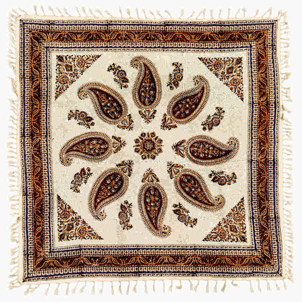 Main image of 伊朗桌布：伊斯法罕传统卡拉姆卡里木版印花 – Bina 款