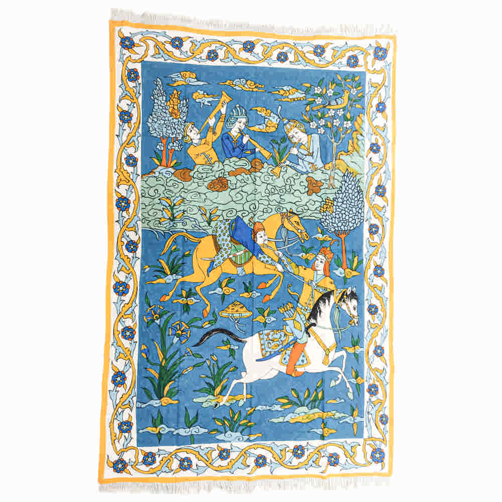 Main image of 伊朗桌布：伊斯法罕传统卡拉姆卡里木版印花 – Tina 款