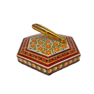 Baran 灵感 – 木质桌面笔筒，Khatamkari 工艺