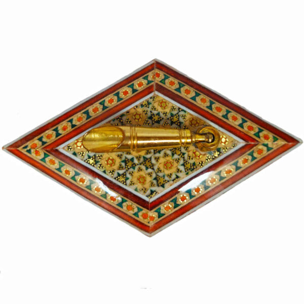 Farzan 设计 – 手工波斯 Khatamkari 笔筒，工作空间专用