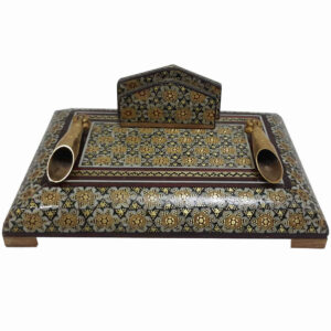 装饰笔筒 – Khorshid 主题，Khatamkari 工艺