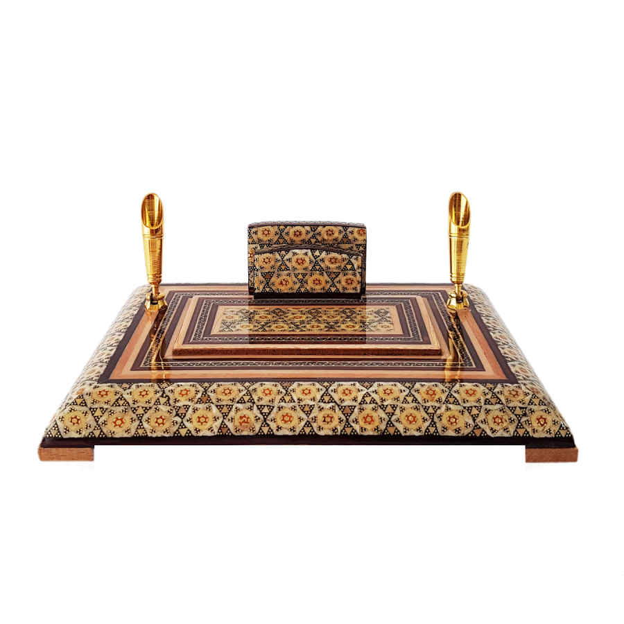 Main image of Lux 风格 – 波斯 Khatamkari 木质笔筒，优雅桌面专用