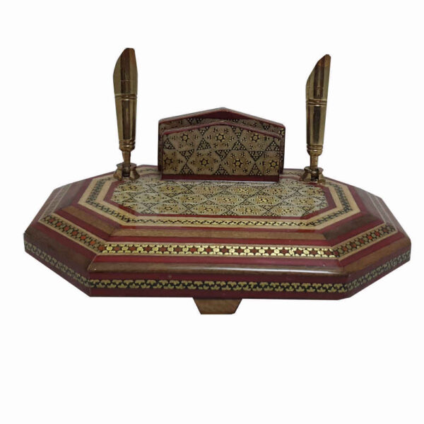 豪华桌面收纳 – Modiriat 图案，Khatamkari 木工