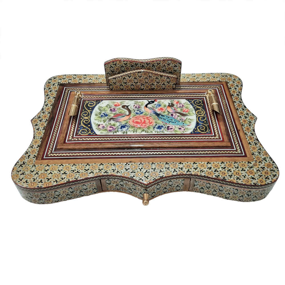 Main image of Sahar 版本 – 波斯 Khatamkari 木质笔筒，办公桌专用