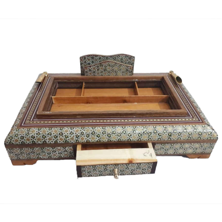 Sana 图案 – 精致波斯木质笔筒,桌面使用