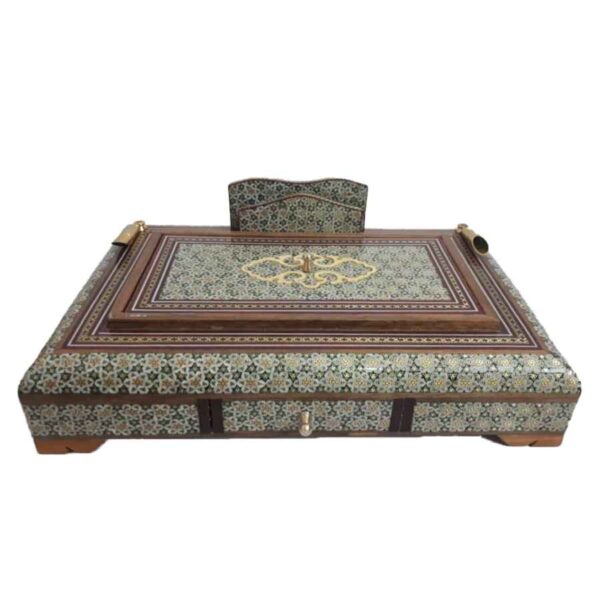 Sana 图案 – 精致波斯木质笔筒，桌面使用