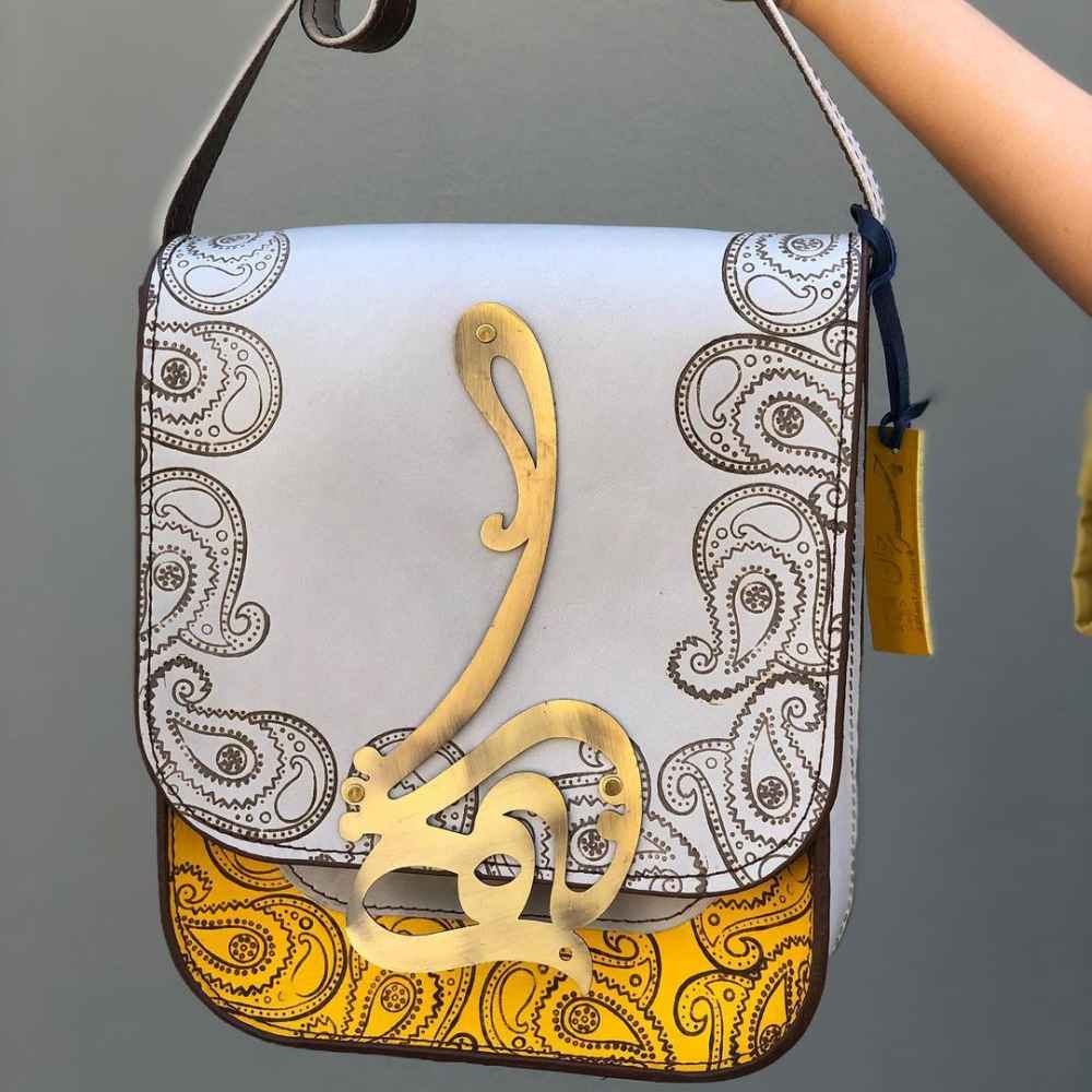 奢华手工皮革斜挎单肩包 – 波斯 Hich 设计