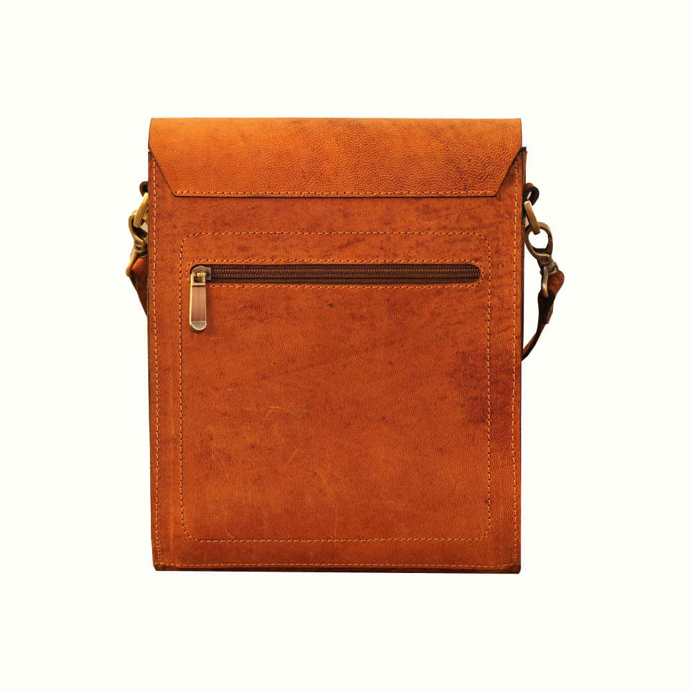 奢华手工皮革斜挎包 – Honey 款