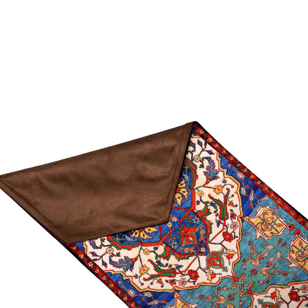 波斯典雅蓝色丝绒桌旗 —— Haris 款