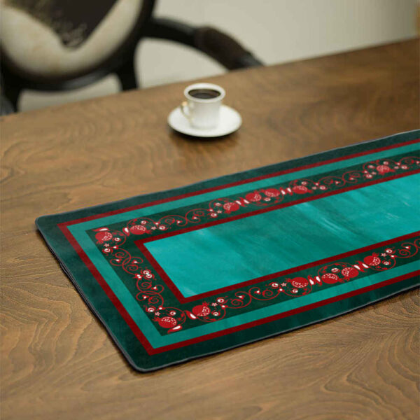 波斯典雅青绿色丝绒桌旗 —— Yalda 款