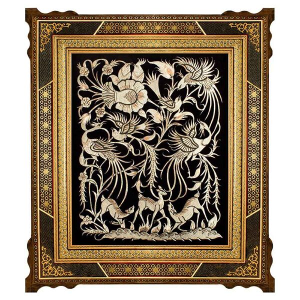 手工镶框波斯雕刻铜艺 Gooya – 传统墙饰