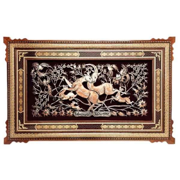 手工镶框波斯雕刻铜艺 Nature – 传统墙饰