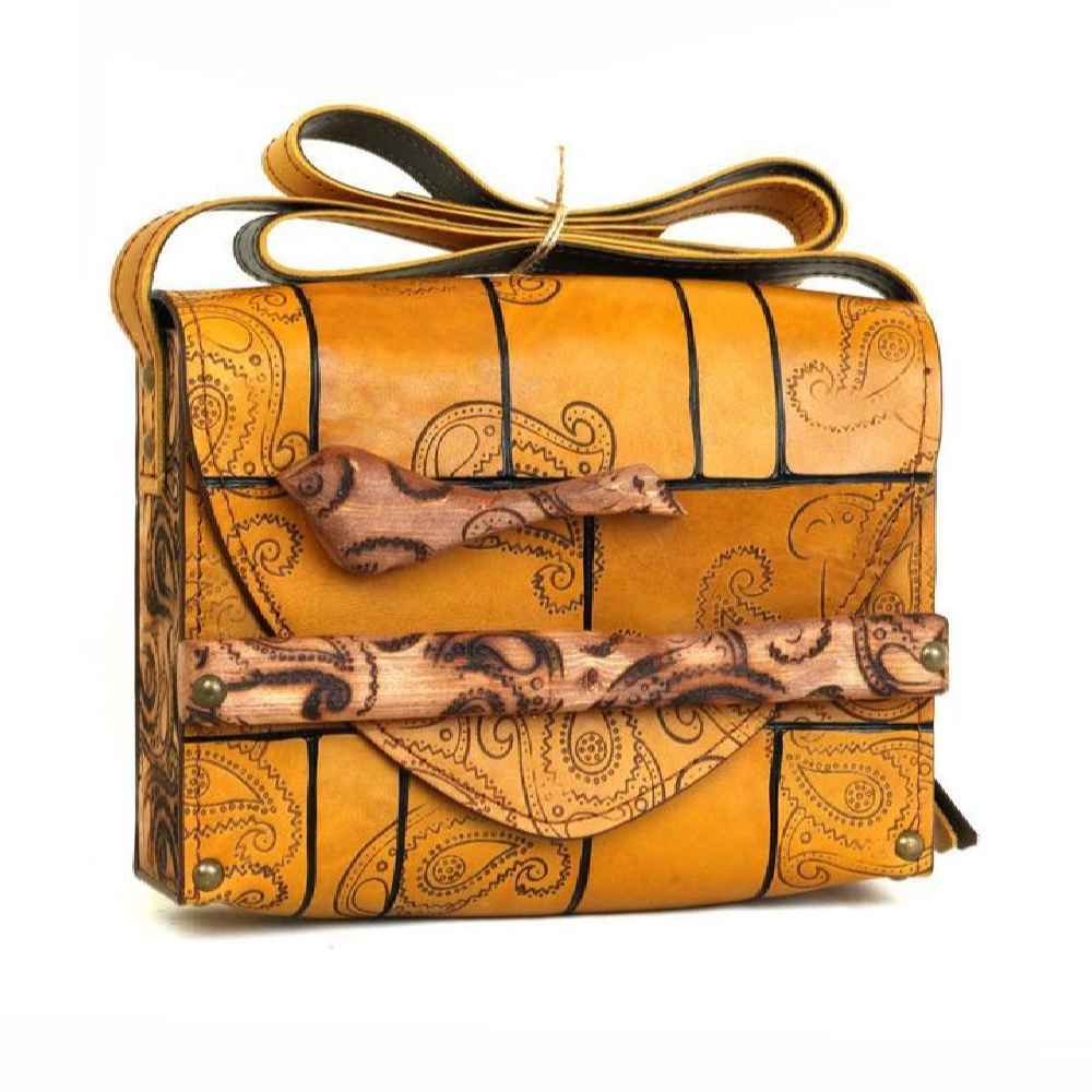 奢华手工皮革斜挎单肩包 – Birds 设计