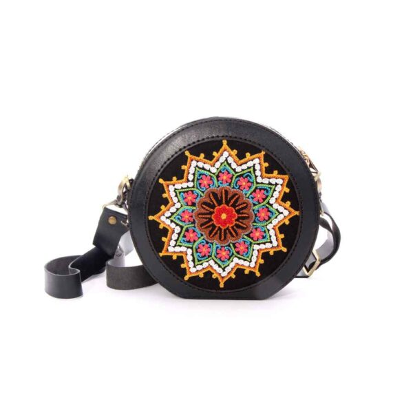 奢华波斯皮革斜挎单肩包 – Rashti Doozi 款