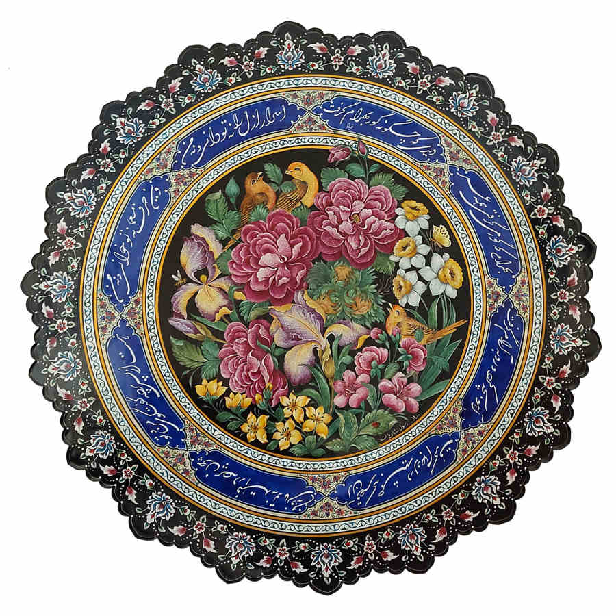 Main image of 装饰铜盘 手绘波斯掐丝珐琅 花卉图案
