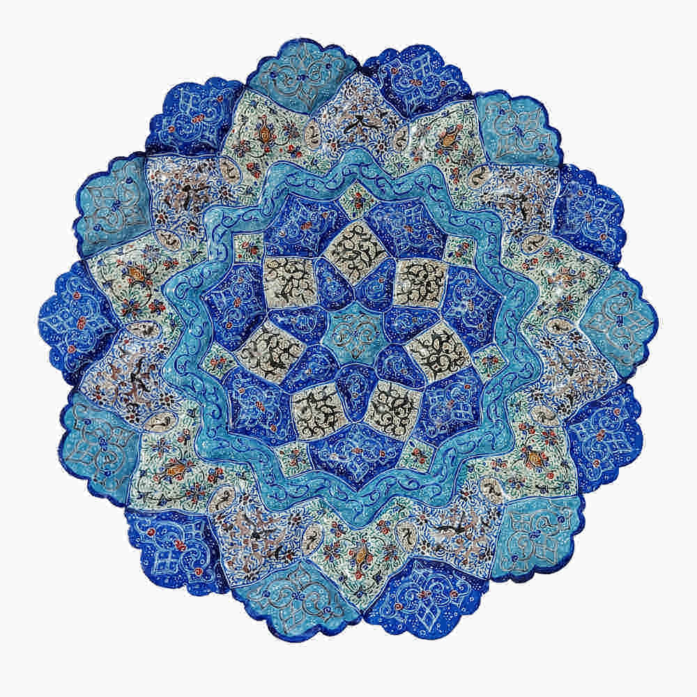 装饰铜盘 手绘波斯掐丝珐琅 Esfand