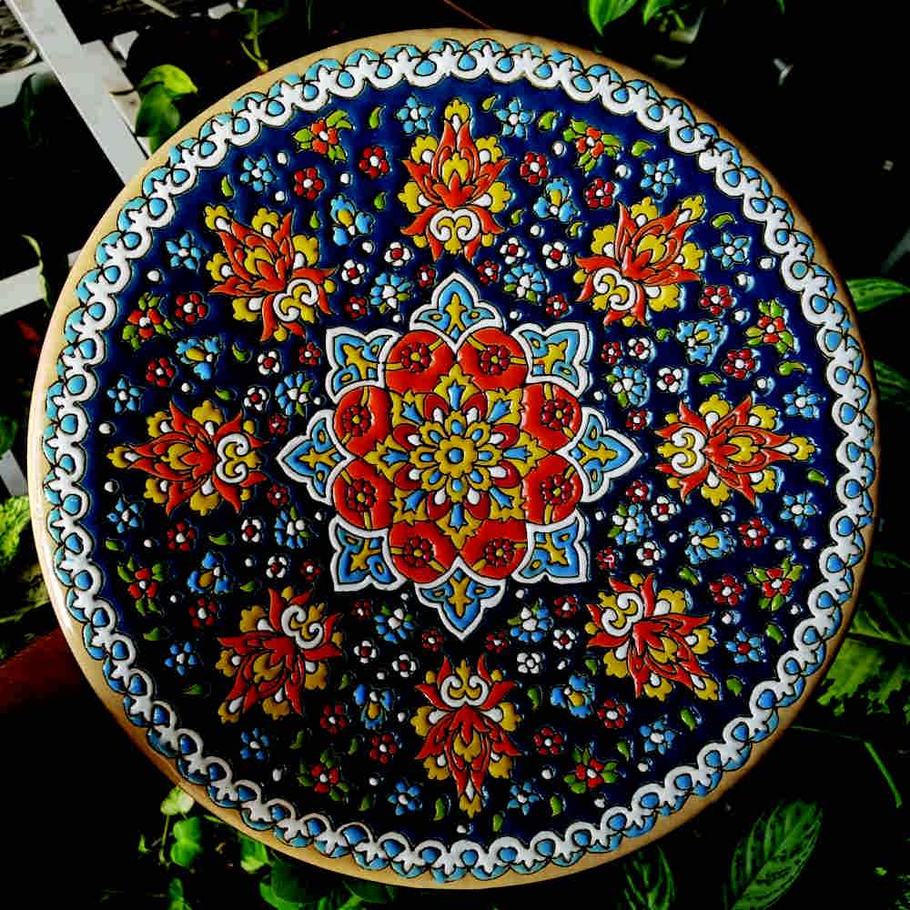 装饰陶瓷盘 手绘波斯掐丝珐琅 Omid