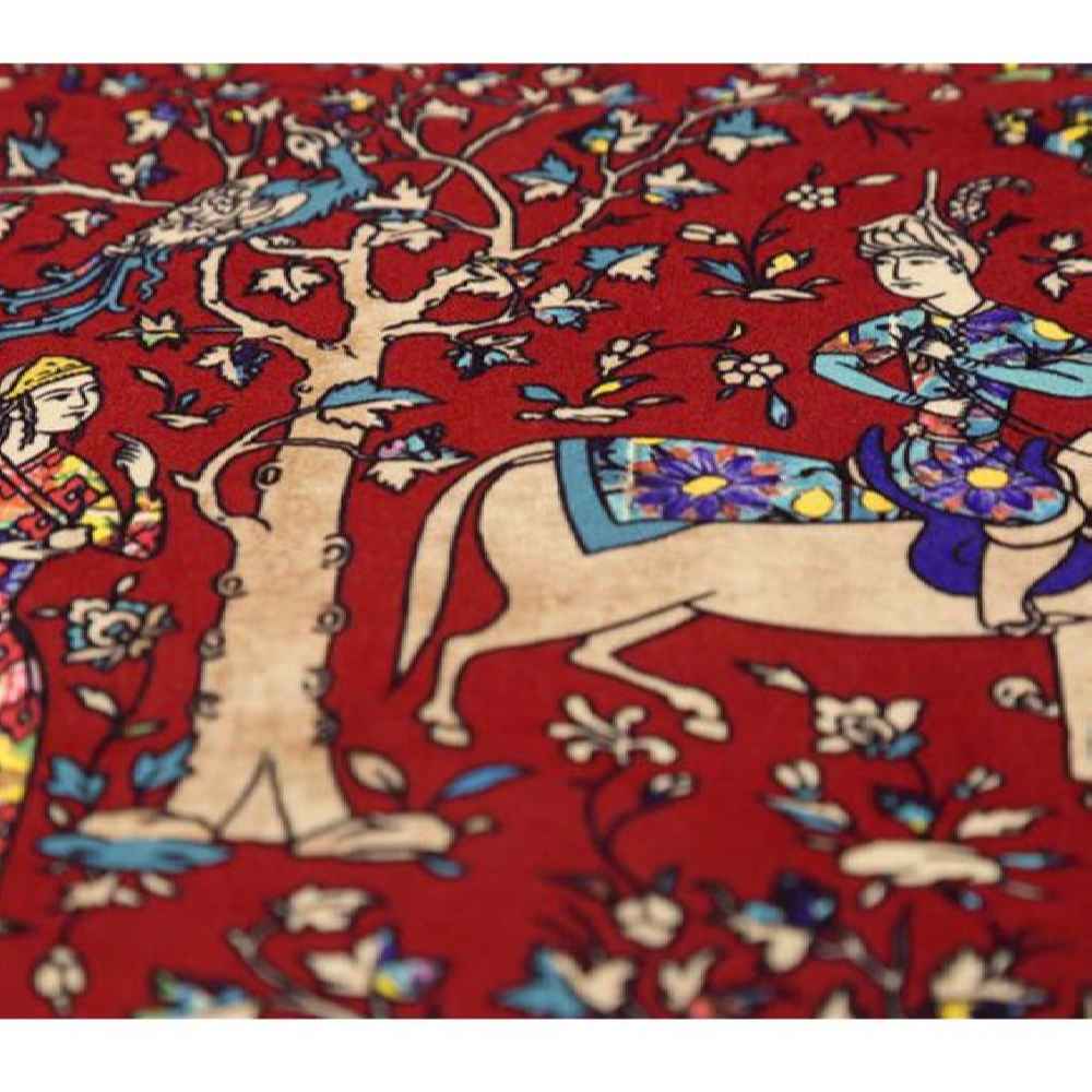 波斯典雅红色丝绒桌旗 —— Rakhsh 款