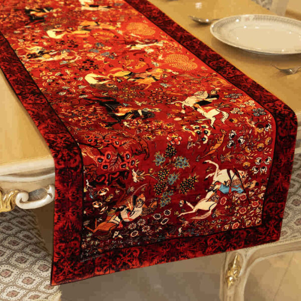 波斯典雅红色丝绒桌旗 —— Shekargah II 款