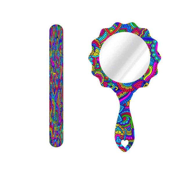 金属指甲锉与化妆镜套装，波斯风格 Rangarang 图案