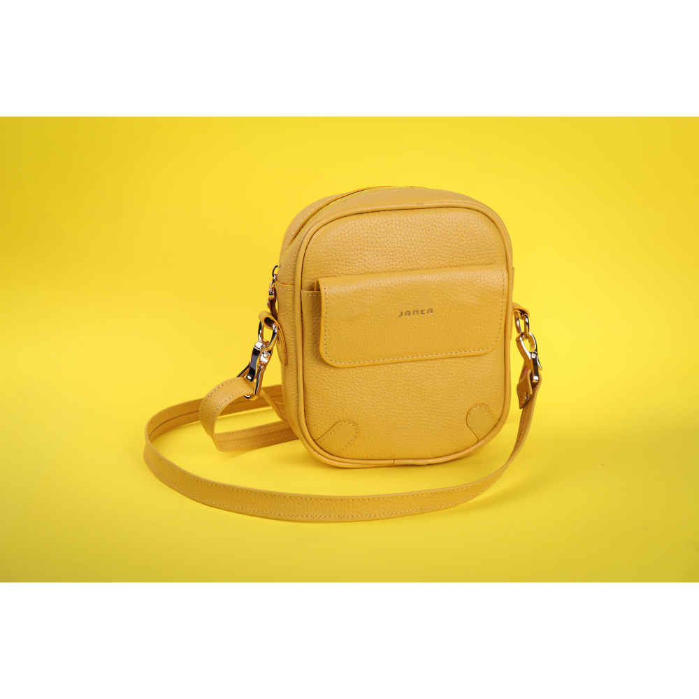 奢华手工皮革斜挎包 – Yellow Janta 款
