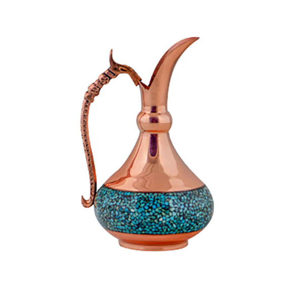 波斯手工绿松石镶嵌铜制装饰水壶 Hasti 款