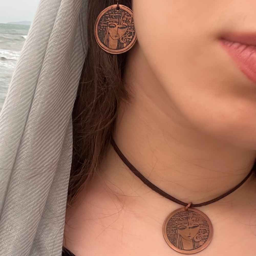 铜项链与耳环套装 – Rokh款