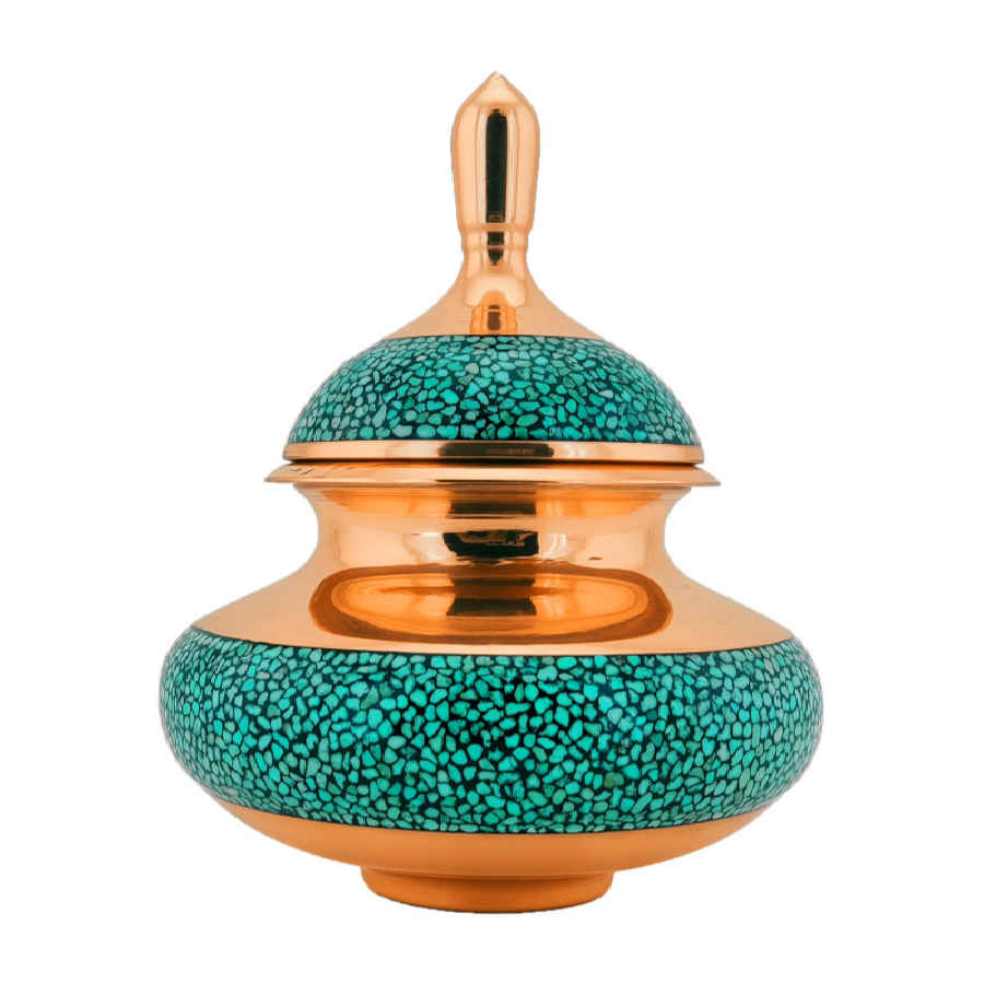 Main image of 波斯手工镶嵌绿松石铜糖罐 Yara