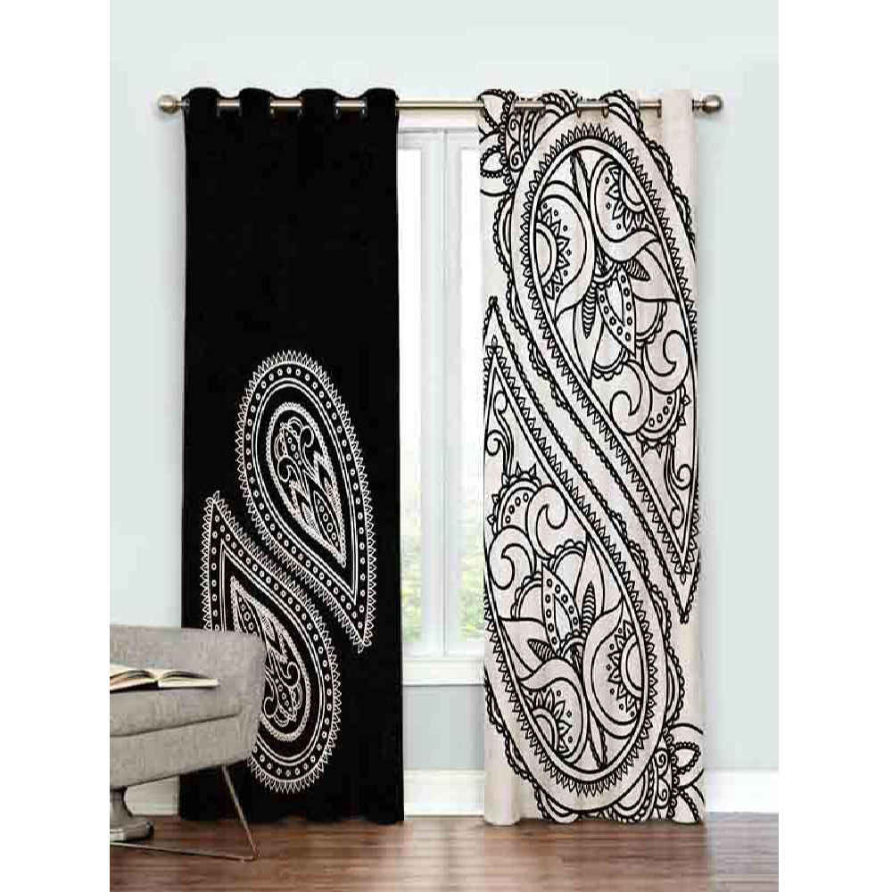 印花天鹅绒打孔窗帘 – 植物 Paisley (Boteh Jegheh) 图案
