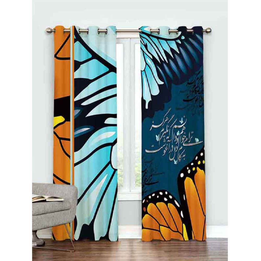 Main image of 印花波斯天鹅绒打孔窗帘 – 书法 Eshgh (爱情)